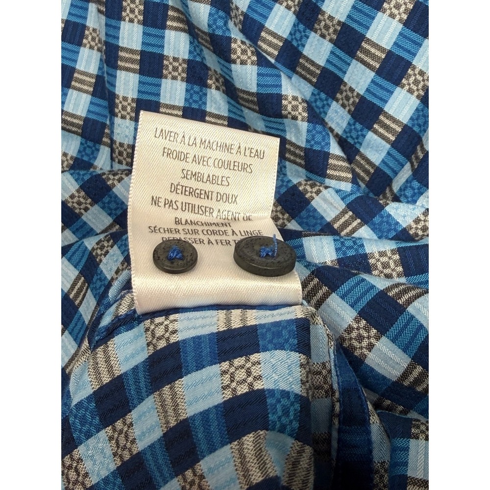 Robert Graham Shirt Mens Large Blue Plaid Button Up Classic Fit Preppy Office - Picture 7 of 9